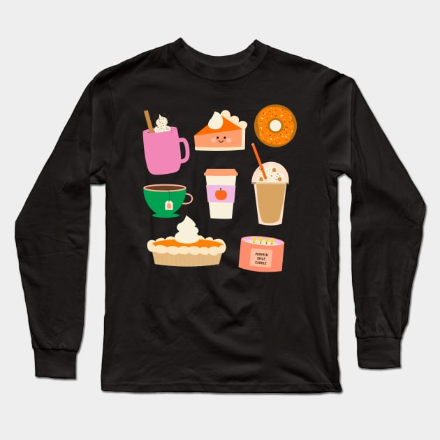 Pumpkin Spice Everything Long Sleeve T-Shirt by Ann Kelle